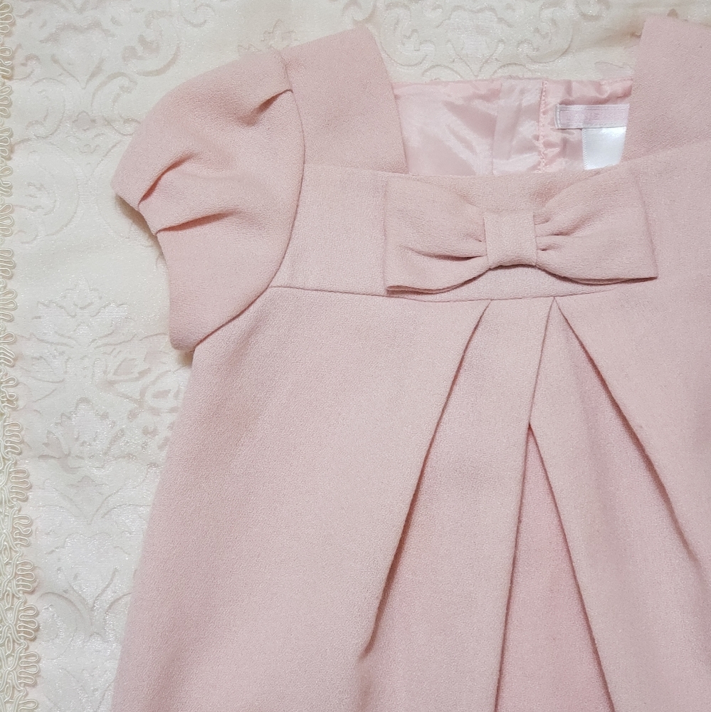 Janie and Jack Wool Blend Pink Baby Dress 6-12m